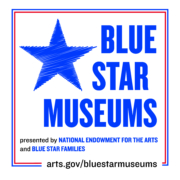 Blue star with text