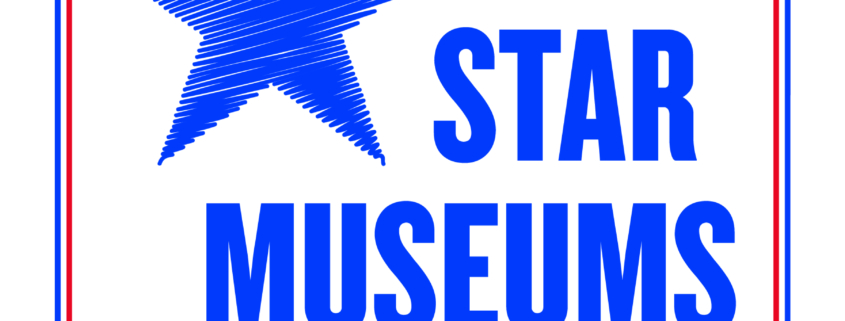 Blue star with text