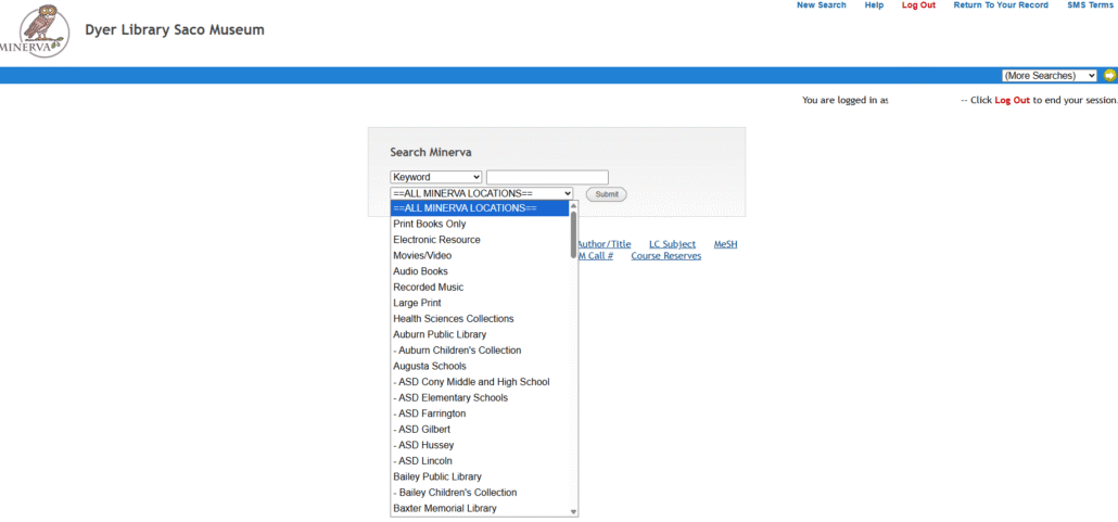 computer screen with a drop-down menu
