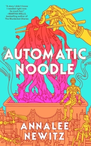 a robot hand holding chopsticks and noodles