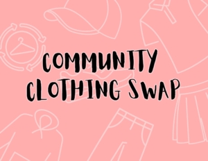 clothing swap header 2 line drawing of clothes on pink background