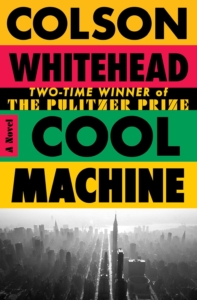 book cover with black and white aerial view of manhattan