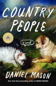 book cover with a painting of two dogs