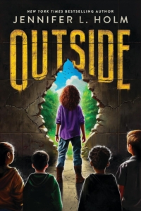 back of a girl facing a hole in a wall