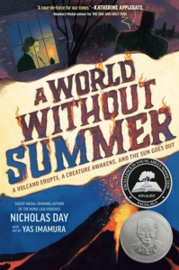 book cover with a picture of a volcano