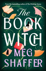 flying book covers and the outline of a woman
