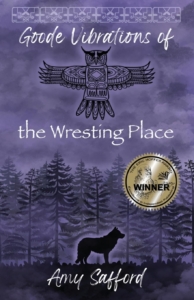 a wolf and native american bird in purple