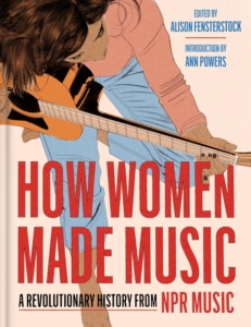 drawing of a woman holding a guitar from overhead
